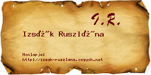 Izsák Ruszlána névjegykártya